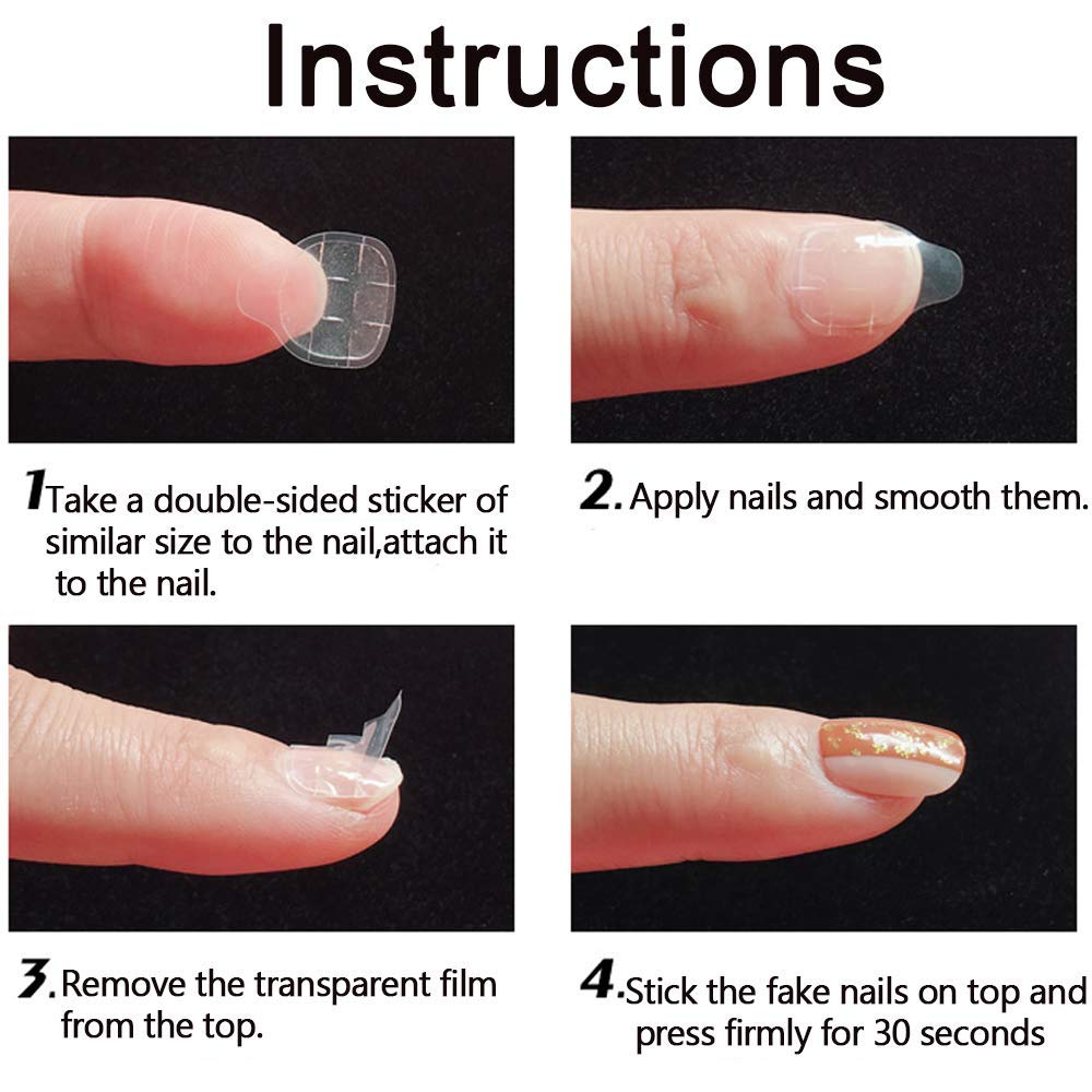 TSV 10 Sheets 240pcs Double-side Nail Adhesive Tabs, Adhesive Nail Glue  Stickers, False Nail Jelly Gel Glue Tabs Nail Glue - Walmart.com